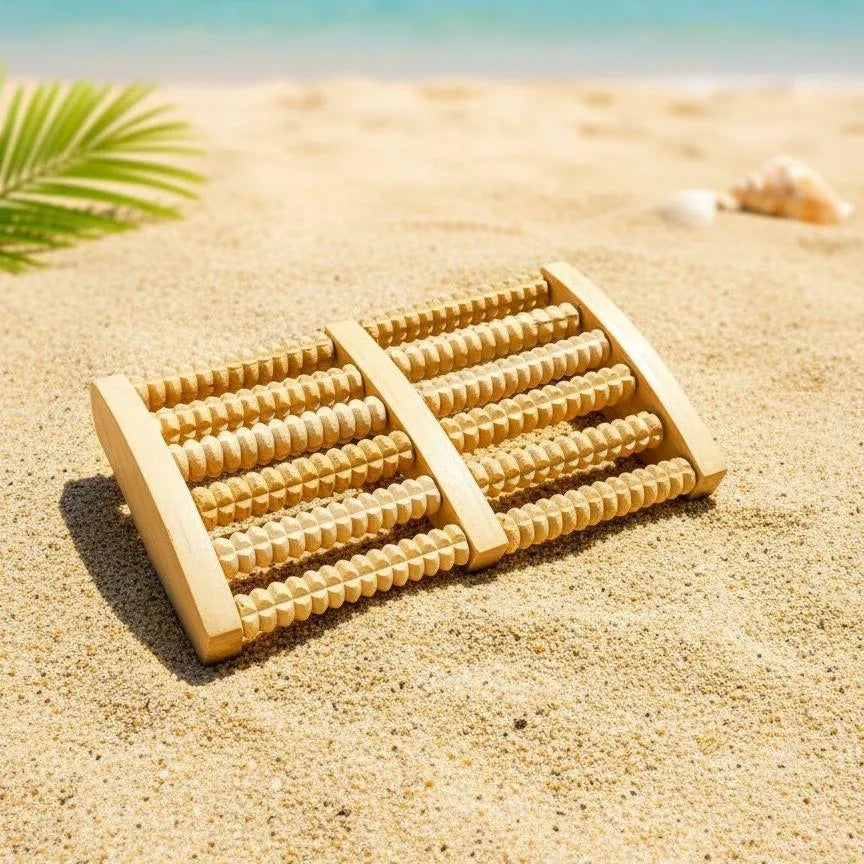 Wooden Foot Roller Massager – Manual Reflexology Tool
