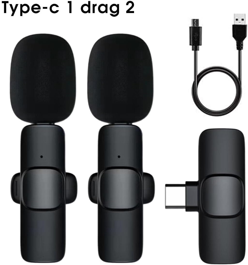 K9 Dual Wireless Lavalier Microphone | Plug & Play USB Type-C | Mic with Auto Sync & Noise Reduction