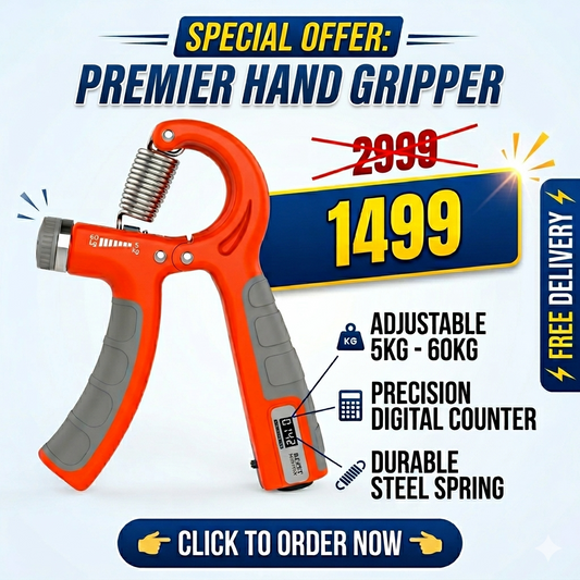Adjustable Hand Grip Strengthener 5–60 kg – Non-Slip Ergonomic Hand Gripper with Stainless-Steel Spring, Forearm & Wrist Exerciser, Finger Trainer, Portable Home Gym & Rehabilitation Tool for Men & Women, Built-In Counter Options, Durable Grip Handle