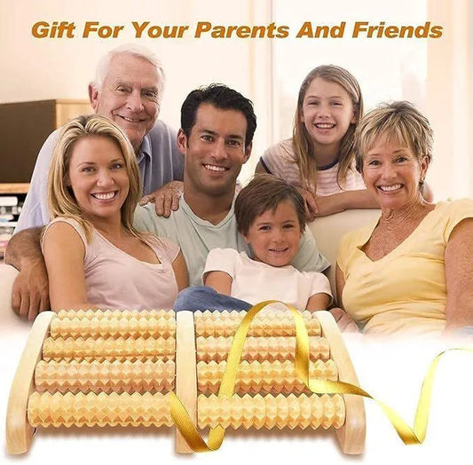 Wooden Foot Roller Massager – Manual Reflexology Tool